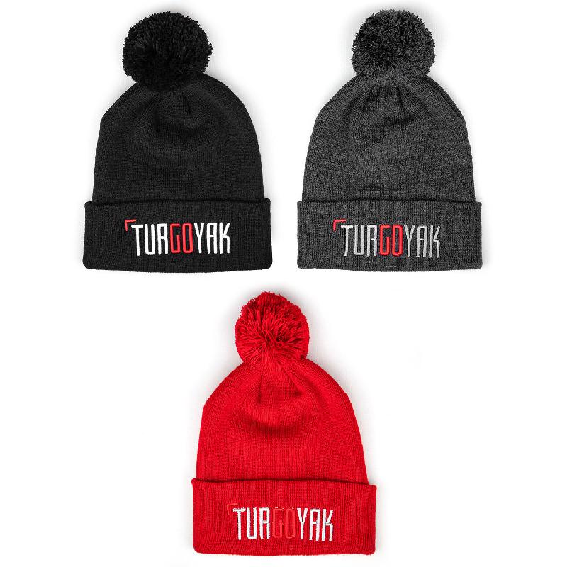 Шапка ТУР ГО ЯК  c помпоном (т. серый)