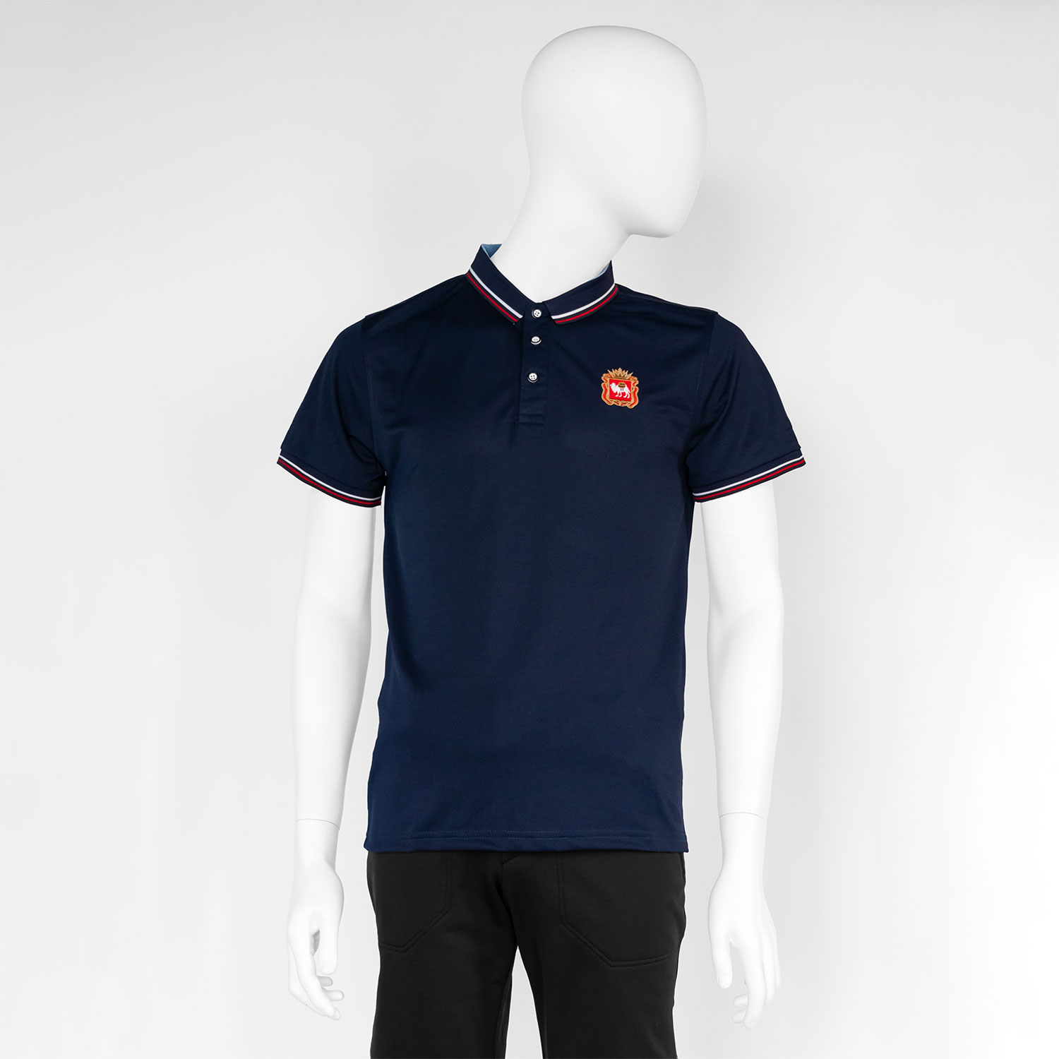 Футболка поло с гербом синяя TST (9)