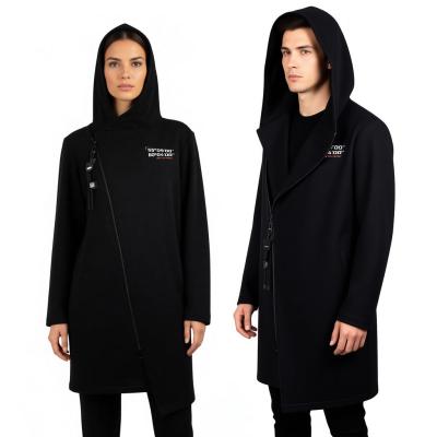 Толстовка удлиненная Место силы на молнии черная (9)