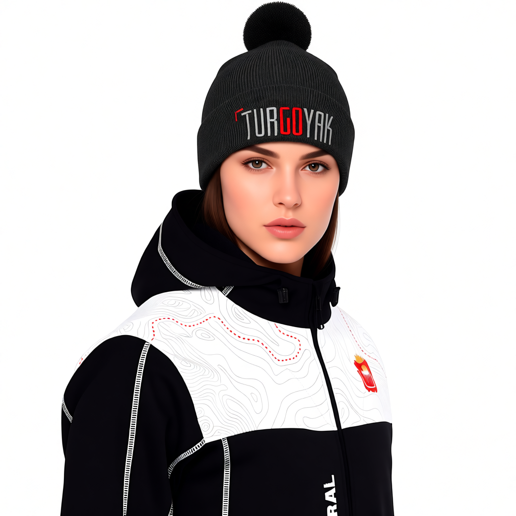 Шапка ТУР ГО ЯК  c помпоном (т. серый)