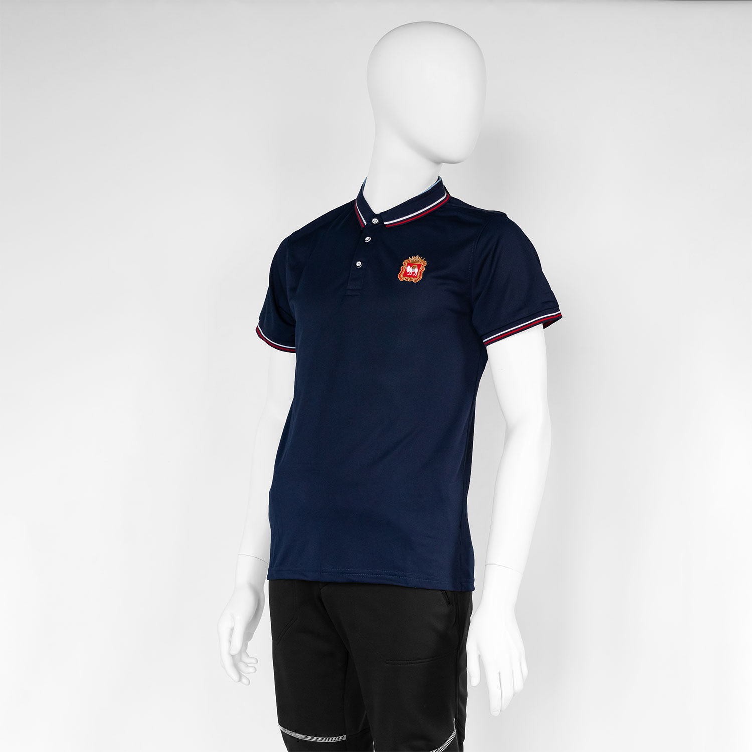 Футболка поло с гербом синяя TST (8)