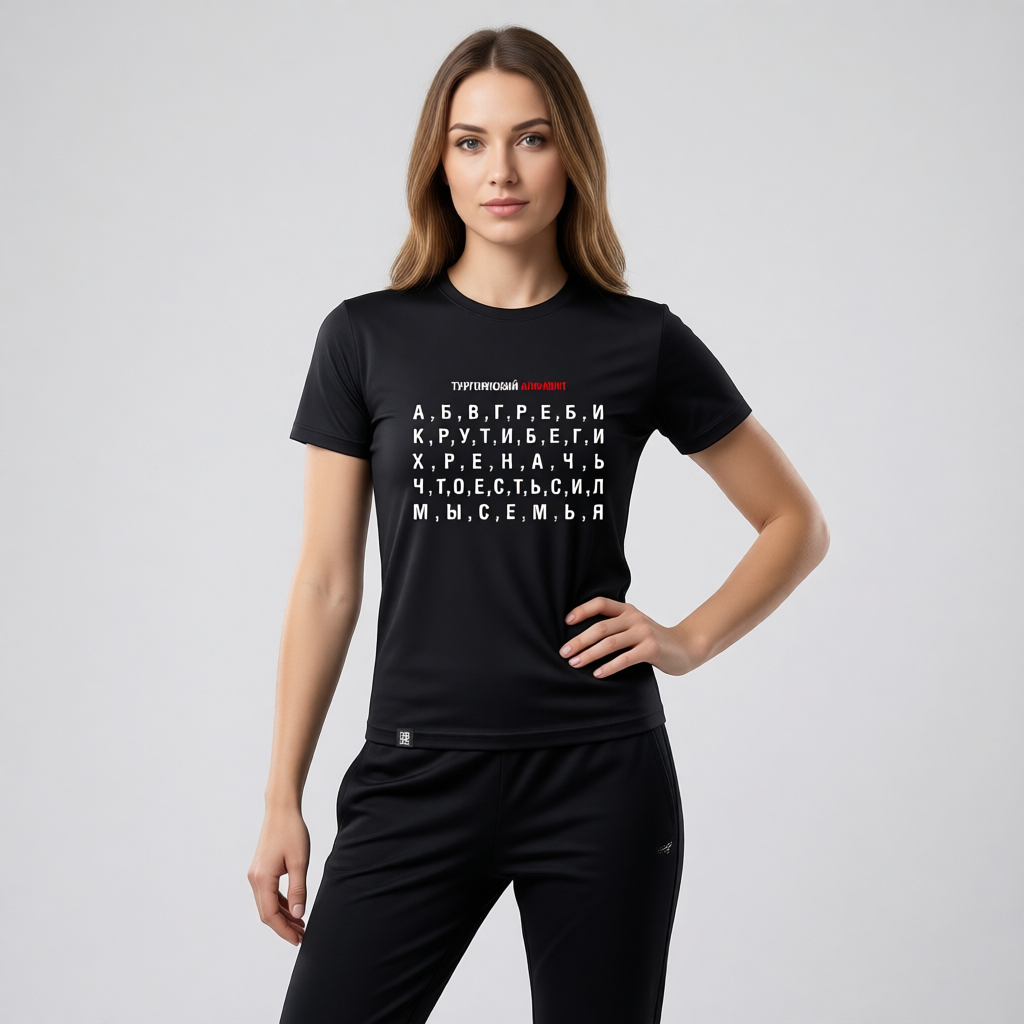 Футболка Тургоякский алфавит хб черный (1)