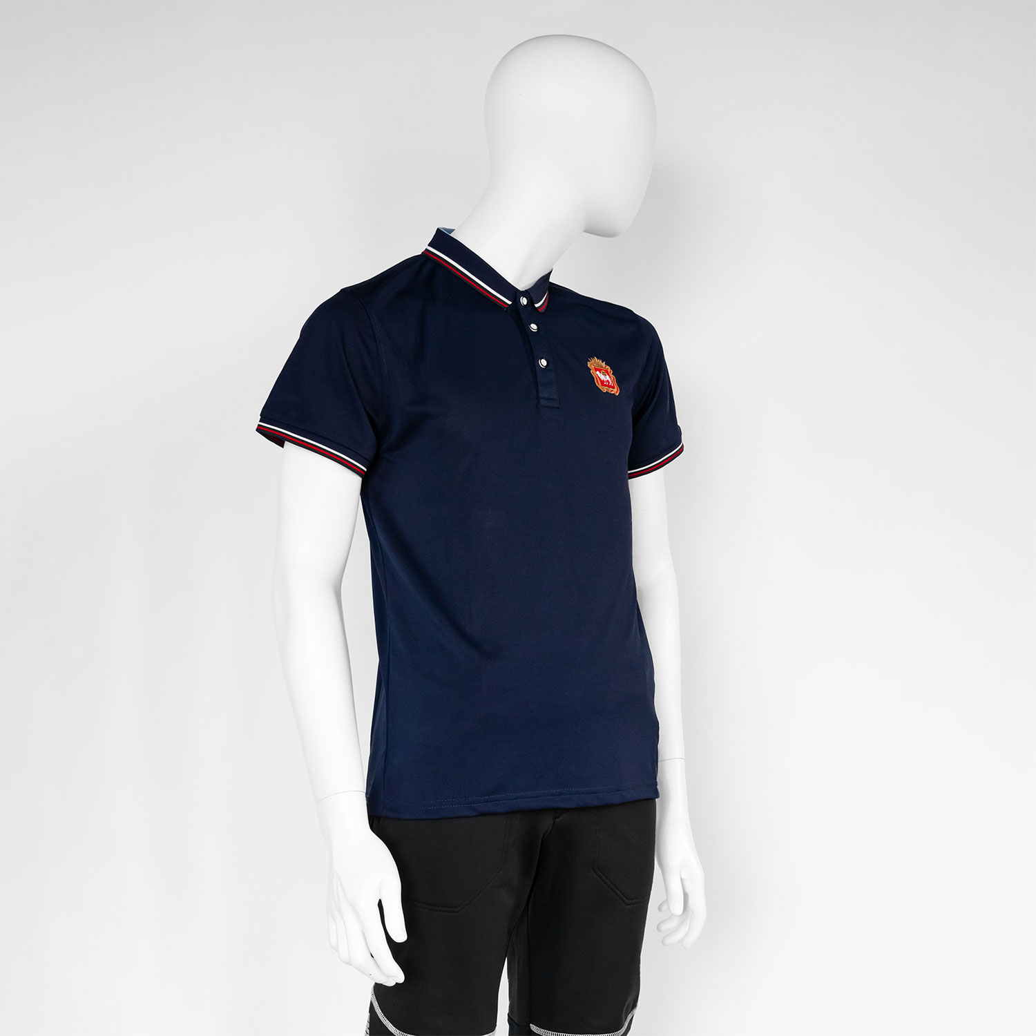 Футболка поло с гербом синяя TST (1)